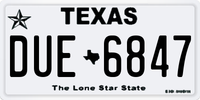 TX license plate DUE6847