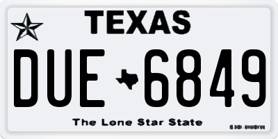 TX license plate DUE6849