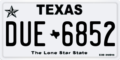 TX license plate DUE6852
