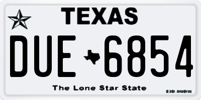 TX license plate DUE6854