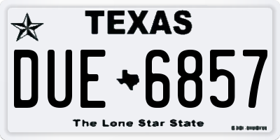 TX license plate DUE6857