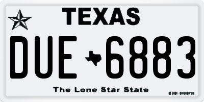 TX license plate DUE6883