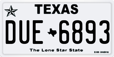TX license plate DUE6893