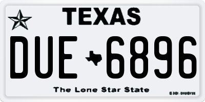 TX license plate DUE6896