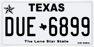 TX license plate DUE6899