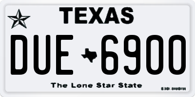 TX license plate DUE6900