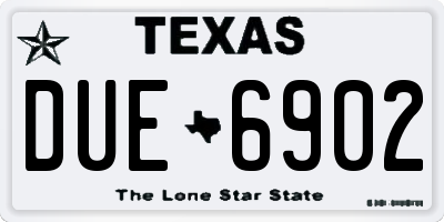 TX license plate DUE6902
