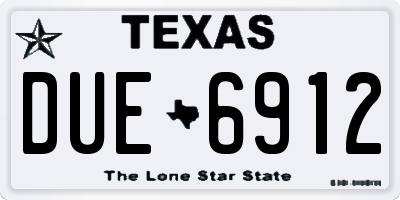 TX license plate DUE6912