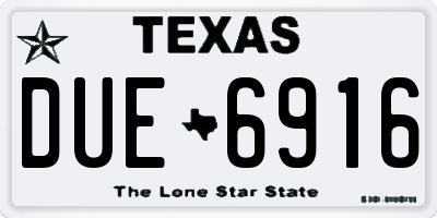 TX license plate DUE6916