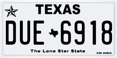 TX license plate DUE6918