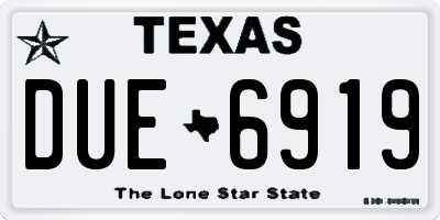 TX license plate DUE6919