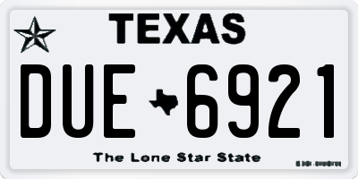 TX license plate DUE6921