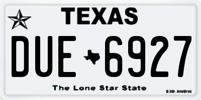 TX license plate DUE6927
