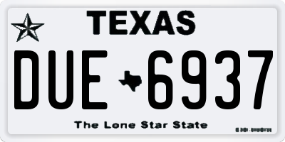 TX license plate DUE6937