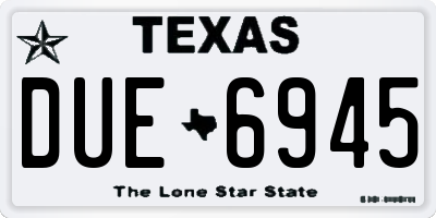 TX license plate DUE6945