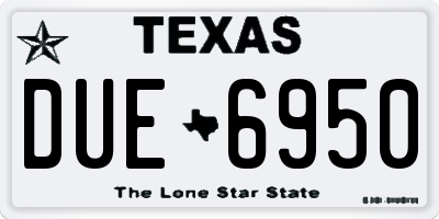 TX license plate DUE6950