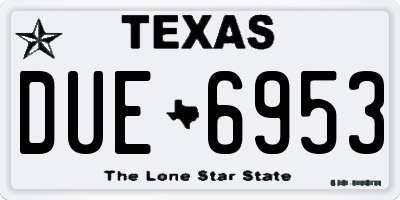 TX license plate DUE6953