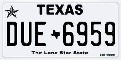 TX license plate DUE6959