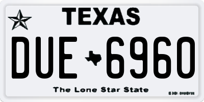 TX license plate DUE6960