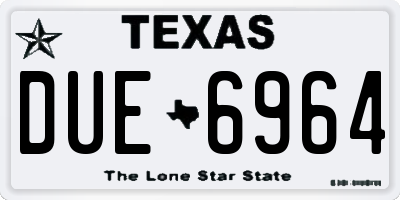 TX license plate DUE6964