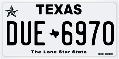 TX license plate DUE6970