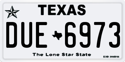 TX license plate DUE6973