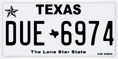 TX license plate DUE6974