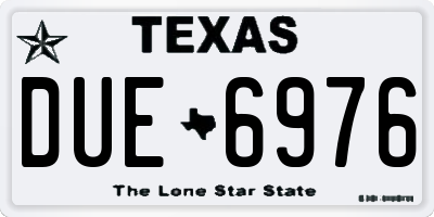 TX license plate DUE6976