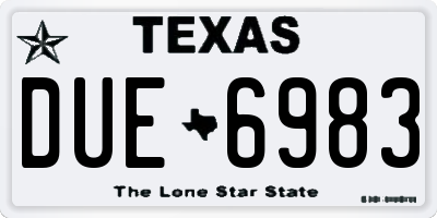 TX license plate DUE6983