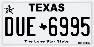 TX license plate DUE6995