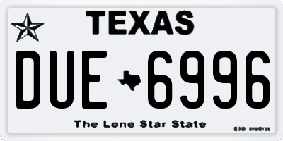 TX license plate DUE6996