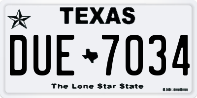 TX license plate DUE7034