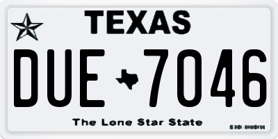 TX license plate DUE7046