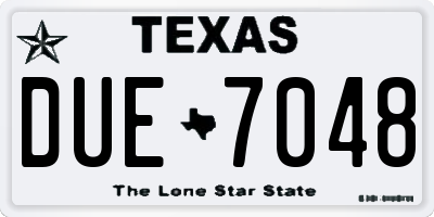 TX license plate DUE7048