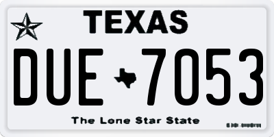 TX license plate DUE7053