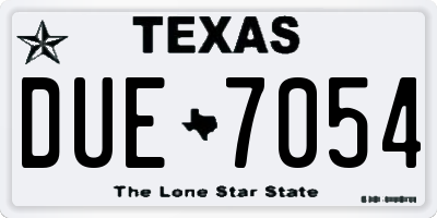 TX license plate DUE7054
