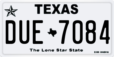 TX license plate DUE7084