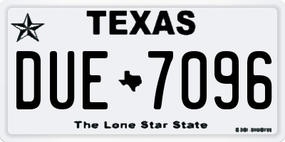 TX license plate DUE7096