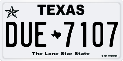 TX license plate DUE7107