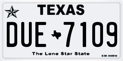TX license plate DUE7109