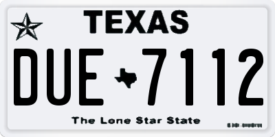 TX license plate DUE7112