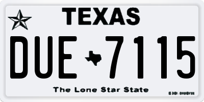 TX license plate DUE7115