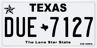 TX license plate DUE7127
