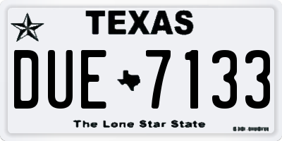 TX license plate DUE7133