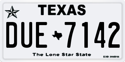 TX license plate DUE7142