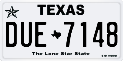 TX license plate DUE7148