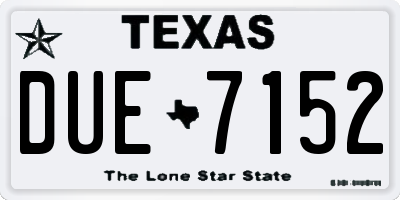 TX license plate DUE7152