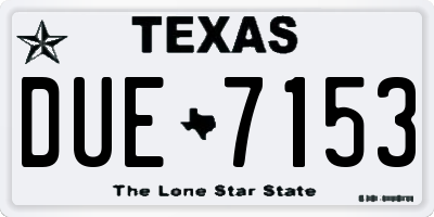 TX license plate DUE7153