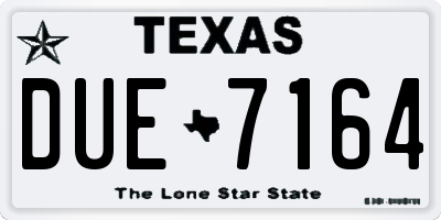 TX license plate DUE7164