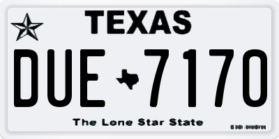 TX license plate DUE7170